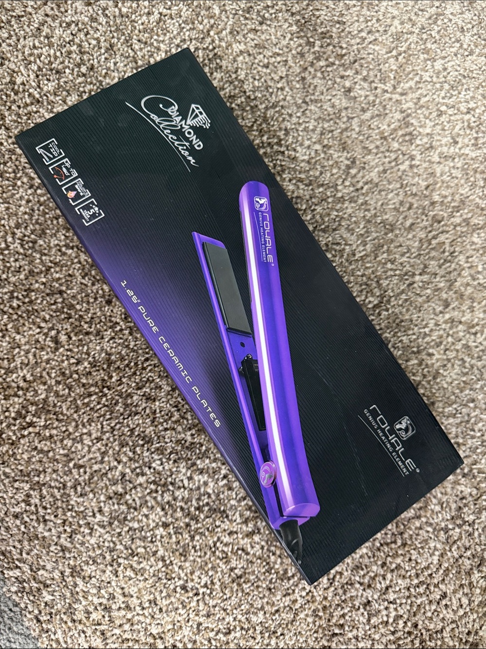 Diamond Collection 1" Purple Ceramic Flat Iron